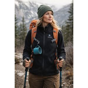 Ororo Black Heated Apparel Full Zip Jacket Coat w/out Battery Women's Size Large